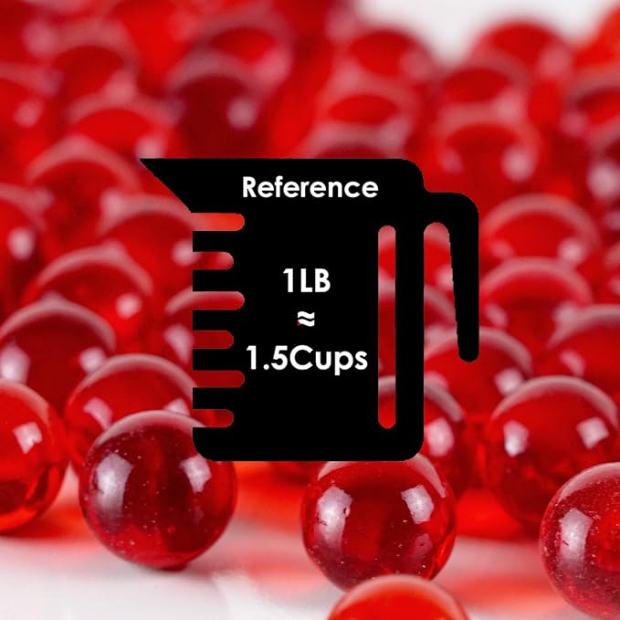CYS EXCEL Red Glass Gemstone Vase Filler Aquarium Round Marble Beads Decorative - Image 2
