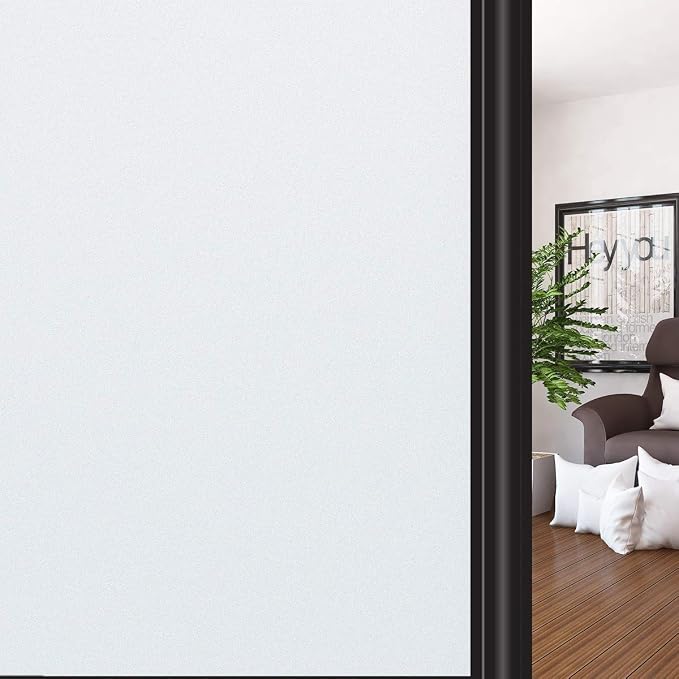 HIDBEA Frosted Window Privacy Film Non-Adhesive, Reusable Window Glass Films by HIDBEAWindowFilm