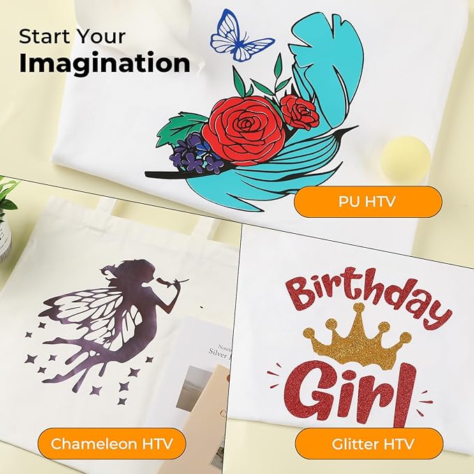 HTVRONT HTV Heat Transfer Vinyl Bundle: 80 Pack 12" x 10" | Iron on Vinyl - Image 2