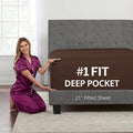 XL Twin Sheets Deep Pockets Fitted – Twin XL Fitted Sheets Only – 21” Fitted by DeaLuxeBedding