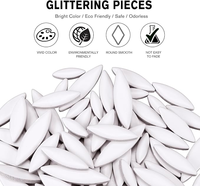Yoption Petal Mosaic Tiles for Crafts, 200g Flower Leaf Ceramic Mosaic Tiles - Image 5