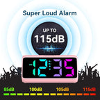 Netzu Loud Alarm Clock for Heavy Sleepers, RGB Alarm Clocks for Bedrooms - Image 3