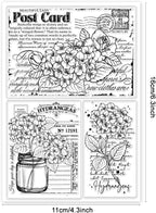 GLOBLELAND Hydrangeas Background Postcard Clear Stamps - Image 6