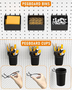 INCLY 30PCS Peg Board Organizer Accessories Kit, Pegboard Hooks Assortment - Image 4