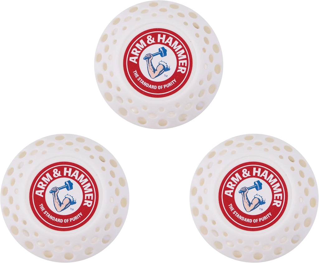 Arm & Hammer Odor Busterz Deodorizing Balls - Air Freshener and Odor Eliminator - Long Lasting Freshness for Home, Bathroom, Closet, Gym Bags, Sports Gear and More - 3-Count, White Linen Scent