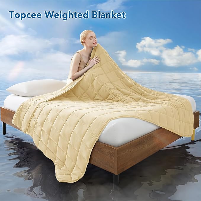 Topcee Weighted Blanket for Adults Twin Size Soft Cooling Heavy Blanket Sleeping - Image 2