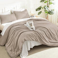 Litanika Light Coffee Oversized King Comforters Super King Size, 3 Pieces by Litanika