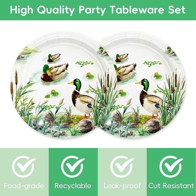 40Pcs One Lucky Duck Birthday Party Decorations, Mallard Duck Hunting or Baby - Image 3