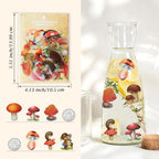 Imeepa 60Pcs Mushroom Stickers Transparent Scrapbooking Stickers | Waterproof - Image 2