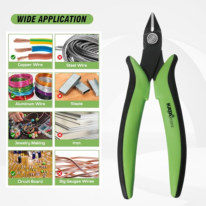 KATA Mini Flush Cutters, 5 Inch Precision Wire Cutter Plier - Image 4