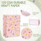 Gaillty 24 Pcs Floral Paper Gift Bags Flower Butterfly Goodie Bags - Image 3