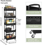 Sywhitta 5-Tier Plastic Rolling Utility Cart - Image 3