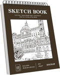 Soucolor 8x10 Sketch Book, 100 Sheets, 68lb Acid-Free Spiral Bound Pad | 68lb by Soucolor