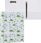 Golf White Round Ring Binders 1.5 Inch Sports Ball 3 Ring Clipboard Binder by Wamika