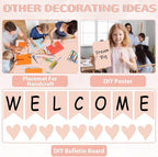 Qyeahkj Pink Bulletin Board Paper Roll Girl Blush Pink Bulletin Board - Image 4