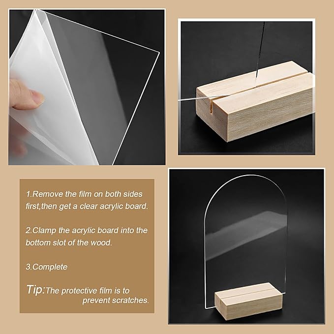 Bercoor 10 Pack 4x6 Inch Blank Clear Arch Acrylic Sign - Image 4