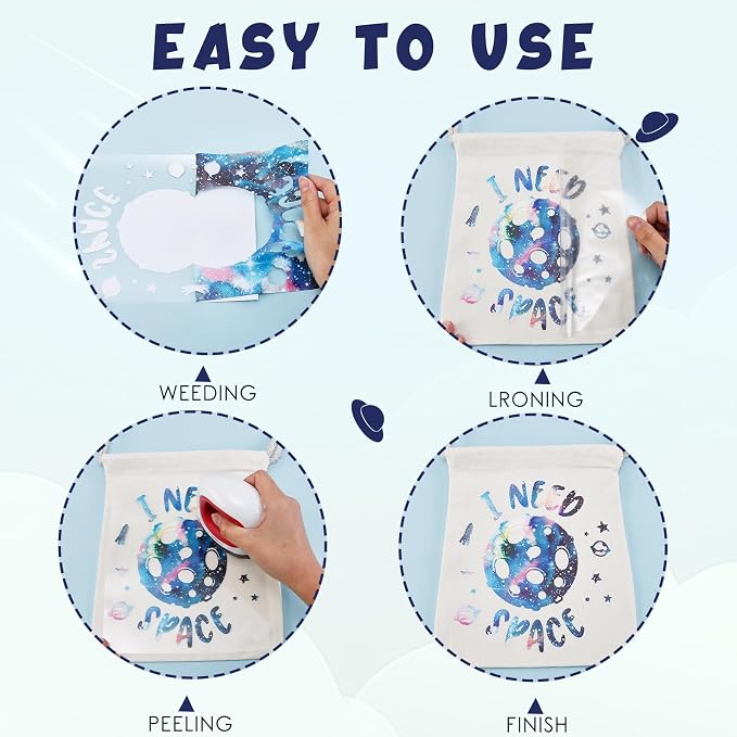 Tintnut Starry Sky Galaxy Heat Transfer Vinyl, PU HTV sheets, easy cut & weed - Image 4