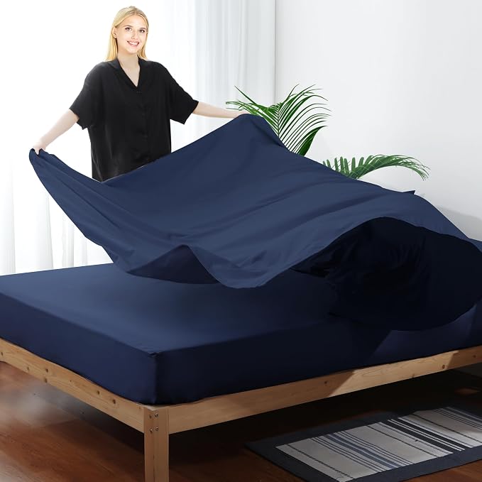 Flat Sheet Only 2 Pack, Queen Size 400 Thread Count 100% Egyptian Cotton Flat - Image 4