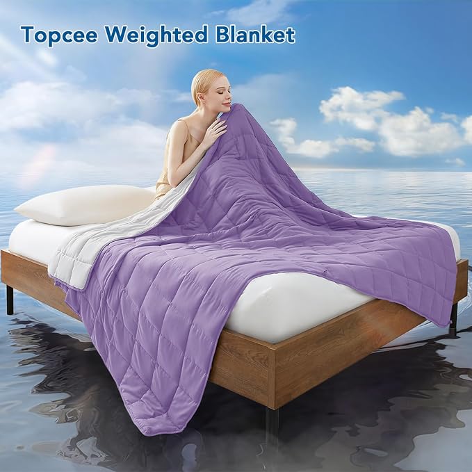 Topcee Weighted Blanket for Adults, Minky Dots Heavy Blanket for Woman - Image 2