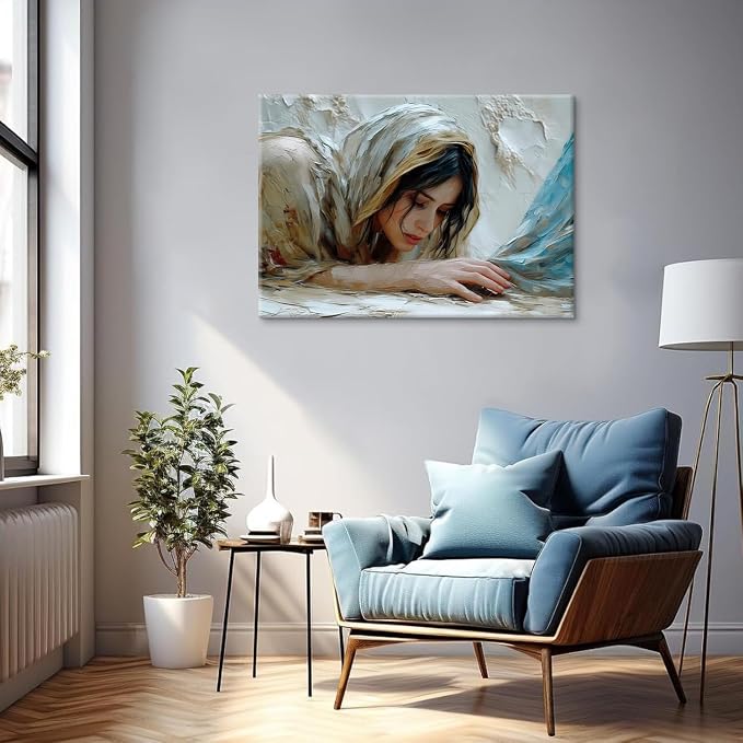 Jesus Heals The Girl Wall Art Woman Touches the Hem of Jesus' Skirt Canvas - Image 4