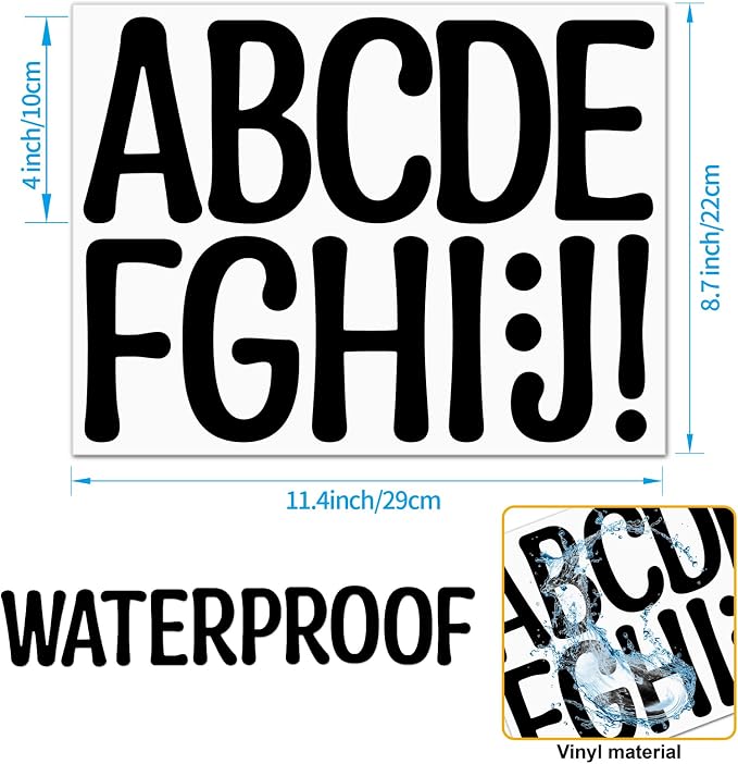 Bemeol 30 Sheets Large Letter Stickers 4 Inch Alphabet Letter Stickers Self - Image 3