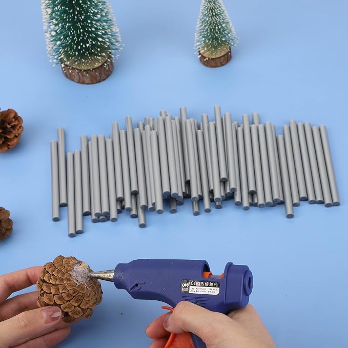 Metallic Silver Hot Glue Sticks Mini, Small Adhesive Glue Sticks - Image 4