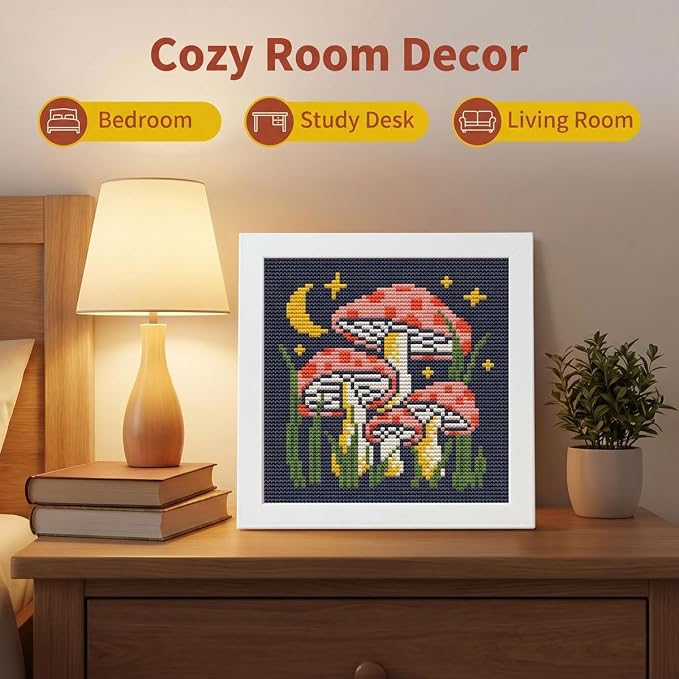 WUSARPLY Mushroom Stamped Cross Stitch Kits - Image 4