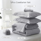 JOLLYVOGUE Twin Comforter Set, Ultra-Soft Bed in a Bag Twin Size 5 Pieces - Image 5