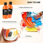 Nicpro 18 Colors Acrylic Glass Paint Set Large Bulk Enamel & Ceramic Painting - Image 4