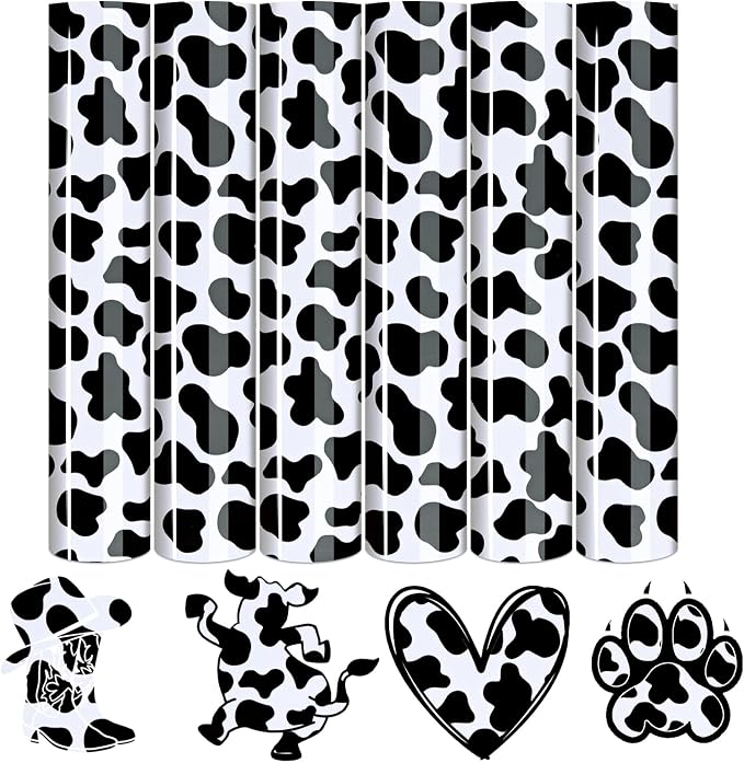 Tintnut Black Cow Heat Transfer Vinyl, easy cut & weed, stretch washable by Tintnut