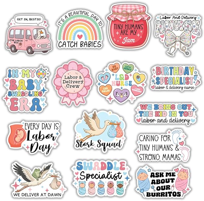 MAIANEY L&D Nurse Sticker Pack – Labor and Delivery Nurse Stickers, Funny by Maianey