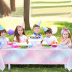 Tiamon 3 Pcs Pastel Rainbow Tablecloths Birthday Decorations Pastel Table Cloths - Image 6