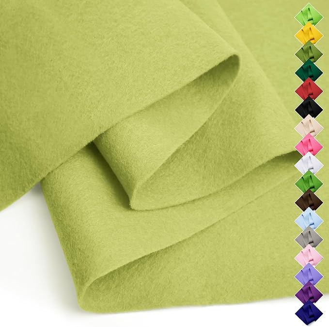 Soft Felt Fabric Sheet 18" x 36", 1.6mm Acrylic Craft Felt, Olive Green | Soft by AblemeDeco