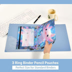 Shiny Axolotl Pencil Pouch for 3 Ring Binder, 2 Pack Waterproof Pencil Bags - Image 4