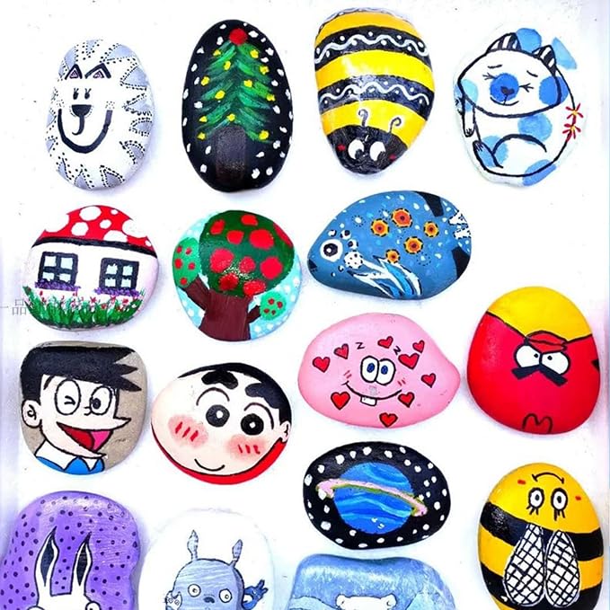 YISZM Rocks for Painting, 2-3 Inches Flat Smooth Painting Stones for DIY Arts & - Image 2