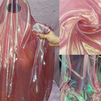 Wine-Red 3.3 Yard Long 59-Inch Wide Iridescent Organza Fabric by Unknown