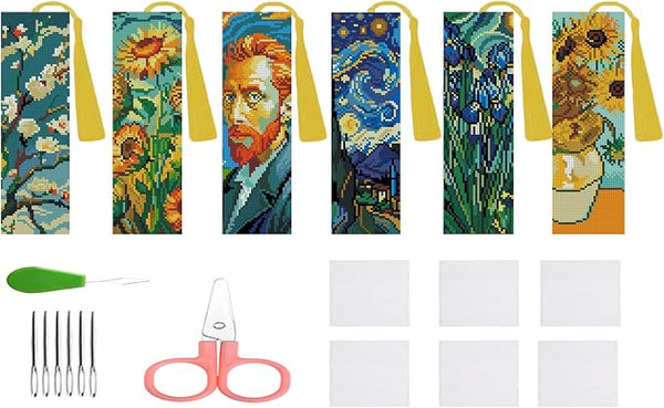 DYAIANGMU Vincent Van Gogh 6 Pcs Cross Stitch Bookmark Kit by Unknown