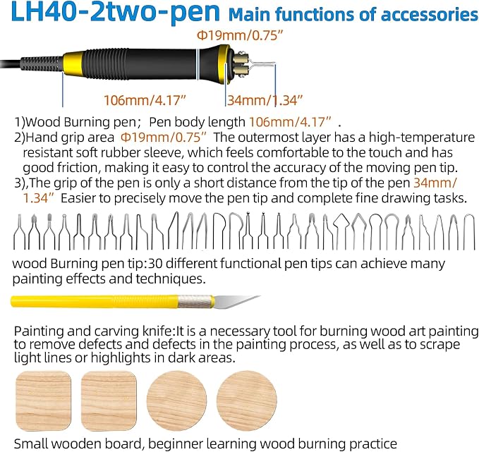 FIRElood Wood Burning Tool, Wood Burner kit Pen 25~750℃, Wood Burning kit - Image 5
