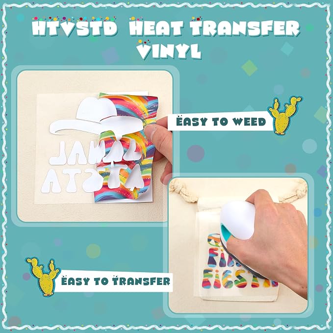 HTVSTD Mexican Fiesta Heat Transfer Vinyl 10SheetS 12×10in Iron on Vinyl | - Image 3
