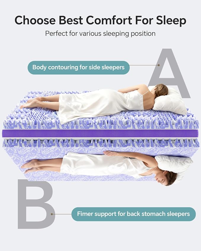 ChiXpace Dual Layer 4 Inch Memory Foam Mattress Topper Full - Image 4