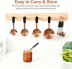 Bopei Measuring Cups and Spoons Set, Rose Gold Plated Stainless Steel 10 Piece - Image 5