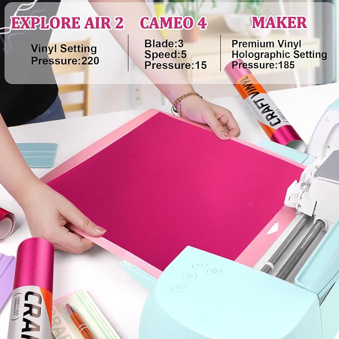 WRAPXPERT Hot Pink Permanent Vinyl Metallic, Craft Cutters DIY Projects - Image 4