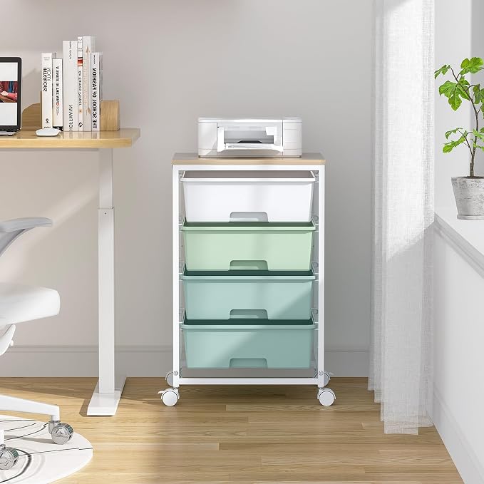 SYKIARIOL Utility Cart with 4 Drawers, Rolling Storage Cart with Drawers - Image 9