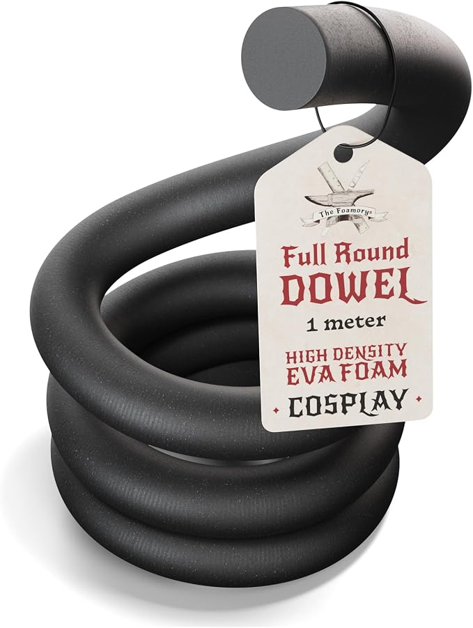 The Foamory's No Waste Full Round EVA Foam Dowel. 5-40mm x 1M High-Density by TheFoamory