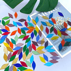 LITMIND 120 Pieces Assorted Colors Transparent Mosaic Glass Petals & Leaves - Image 4