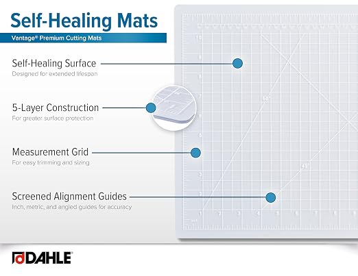 Dahle Vantage 10683 See-Through Premium Self-Healing Cutting Mat, 1/2" Grid - Image 4