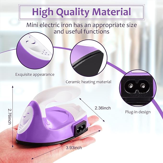 Honoson Mini Craft Iron Mini Heat Press Small Iron 3.93 x 2.36 x 2.76 in - Image 2