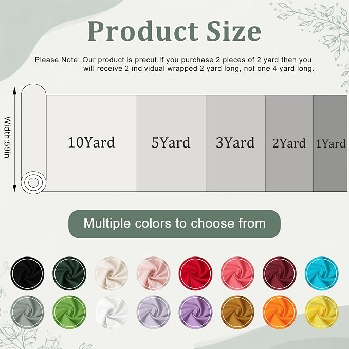 59”W Cotton Flannel Fabric, Super Soft 150GSM, Medium Weight Solid Arts & - Image 2
