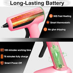 MONVICT Cordless Hot Glue Gun Kit, USB-C Rechargeable Mini Pink Glue Gun - Image 3