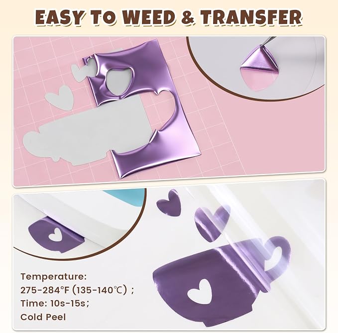 Purple Metallic Foil Iron On Vinyl Roll - Image 2